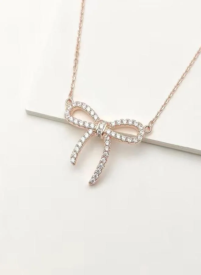 تايك تو Embellished Bow Pendant Necklace
