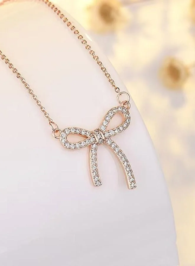 تايك تو Embellished Bow Pendant Necklace