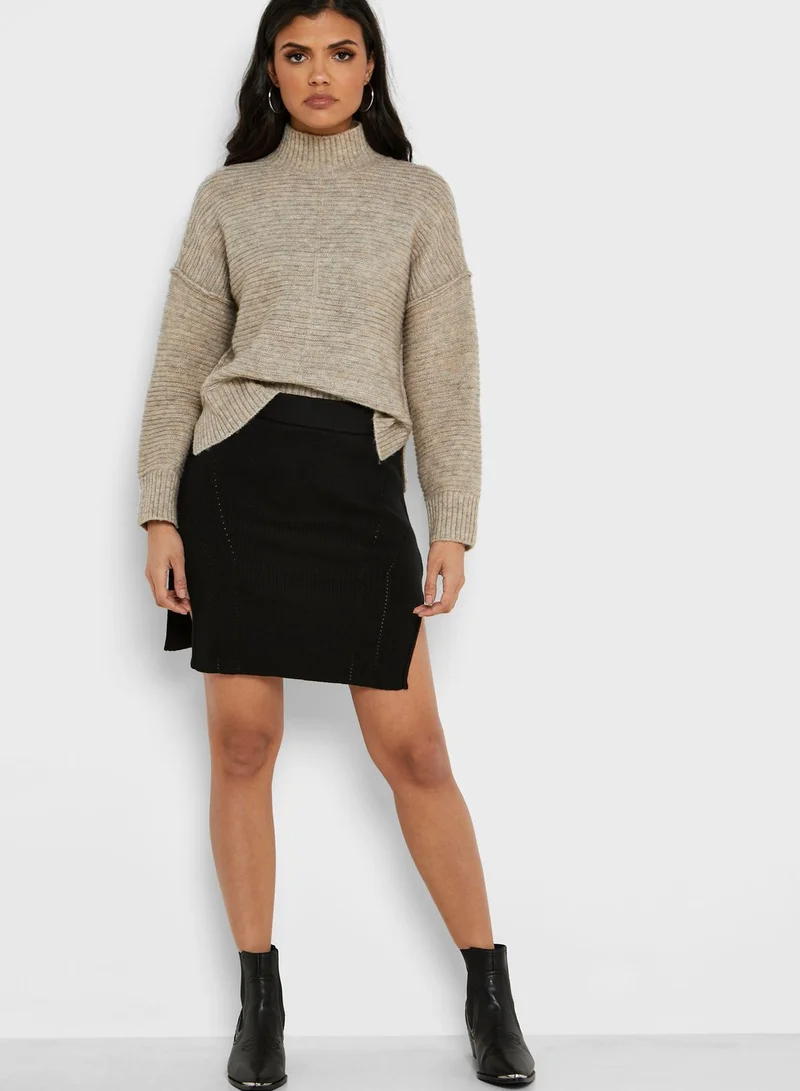 NA-KD Waist Dart Knitted Skirt
