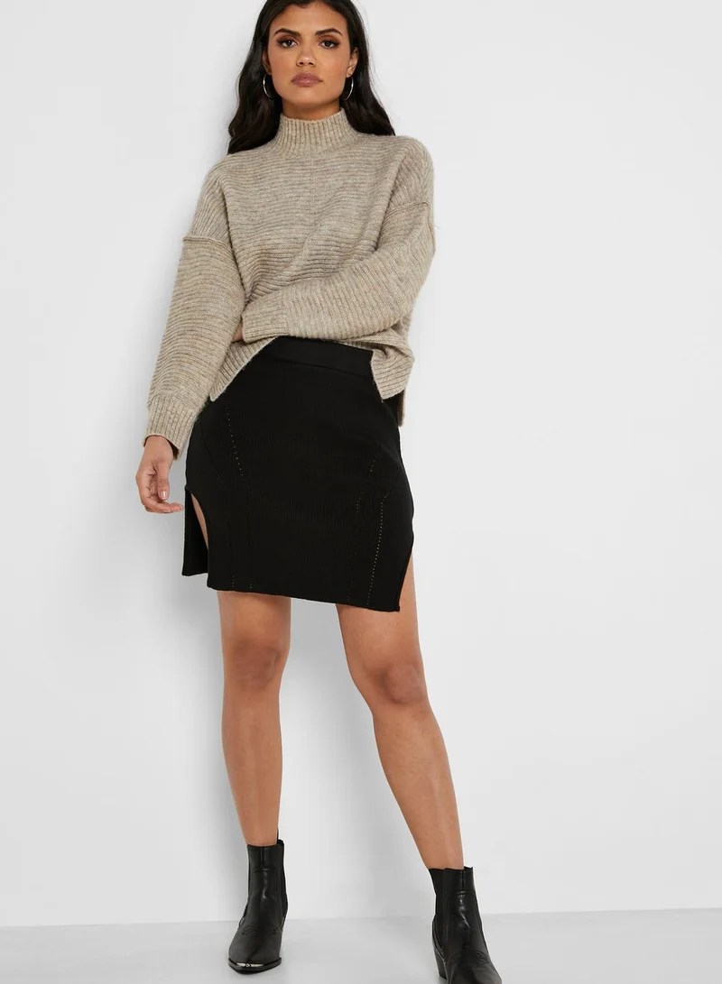 NA-KD Waist Dart Knitted Skirt
