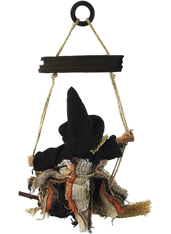 Starsouce Hanging Welcome Sign Retro Witch Door Hanger Creative Halloween Decorations Props Holiday Party Decor Wooded Welcome Plaque Door Pendant Ornament for House Garden Bar Restaurant Club Haunted House  - Image 4