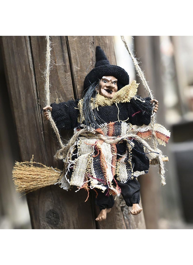 Starsouce Hanging Welcome Sign Retro Witch Door Hanger Creative Halloween Decorations Props Holiday Party Decor Wooded Welcome Plaque Door Pendant Ornament for House Garden Bar Restaurant Club Haunted House  - Image 2