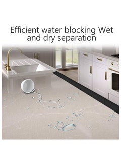 RATSAW Shower Threshold Water Barrier Water Dam Flexible Water Retaining Strip Wet and Dry Separation Seal 100cm Black  - Image 5