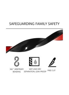 RATSAW Shower Threshold Water Barrier Water Dam Flexible Water Retaining Strip Wet and Dry Separation Seal 100cm Black  - Image 4