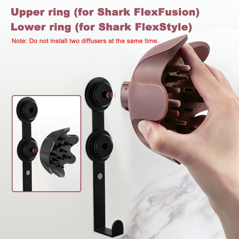TOPONIMI Wall Mount Holder for Shark FlexFusion and for Shark Flex Style, Hair Tool Organizer Rack with Cord Hanger for Accessories, Curlers, Brushes, Diffuser, Bathroom Storage, Space Saving - Image 4