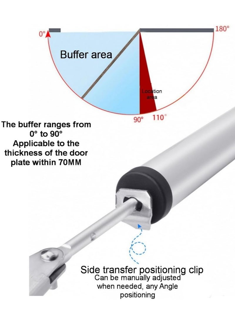 RATSAW Door Closer Aluminum Pneumatic Door Closer Automatic Door Closer Side Mounted Home Fire Door Closer Device Mute Anti Collision Buffer Rebound Door Closer - Image 5