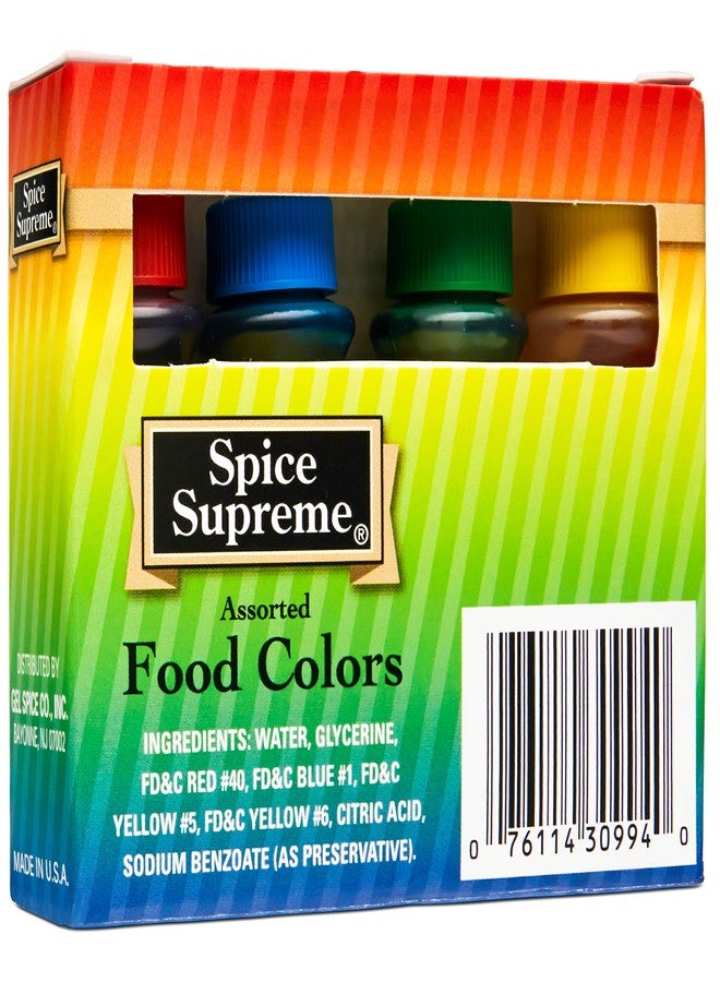 Spice Supreme ألوان طعام متنوعة من سبايس سوبريم: أحمر، أزرق، أخضر، أصفر، 1.2 أونصة - Image 2