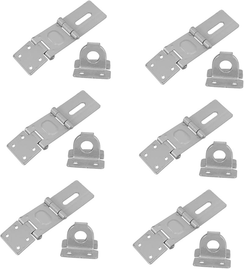 Heavy Duty Padlock Hatch Latch Lock 6 Pack Iron Construction for Security Doors Gates Boxes - Image 1