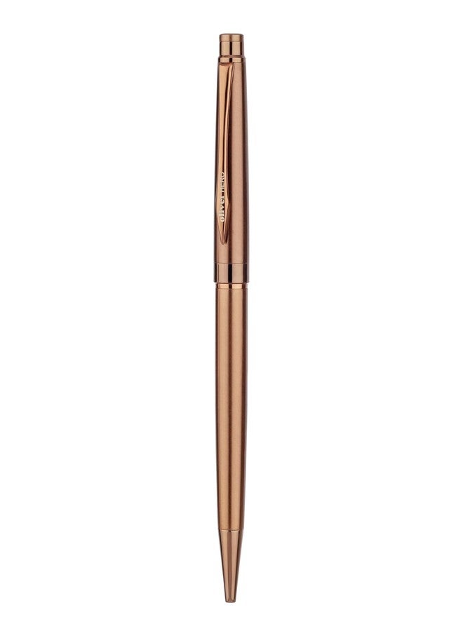Oliver Hero Coffee Twist Ball Pen | Full Brass Body | 0.6MM Cardinal Refill | Coffee Plated Finish with T Box - Image 4
