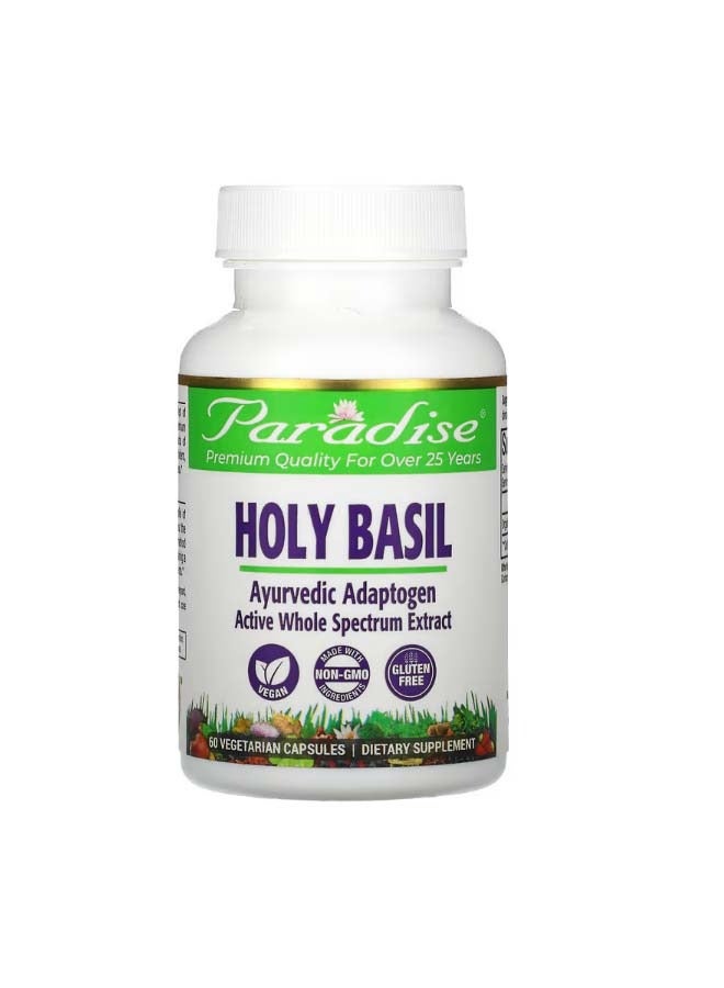 Paradise Herbs Holy Basil 60 Vegetarian Capsules - Image 1