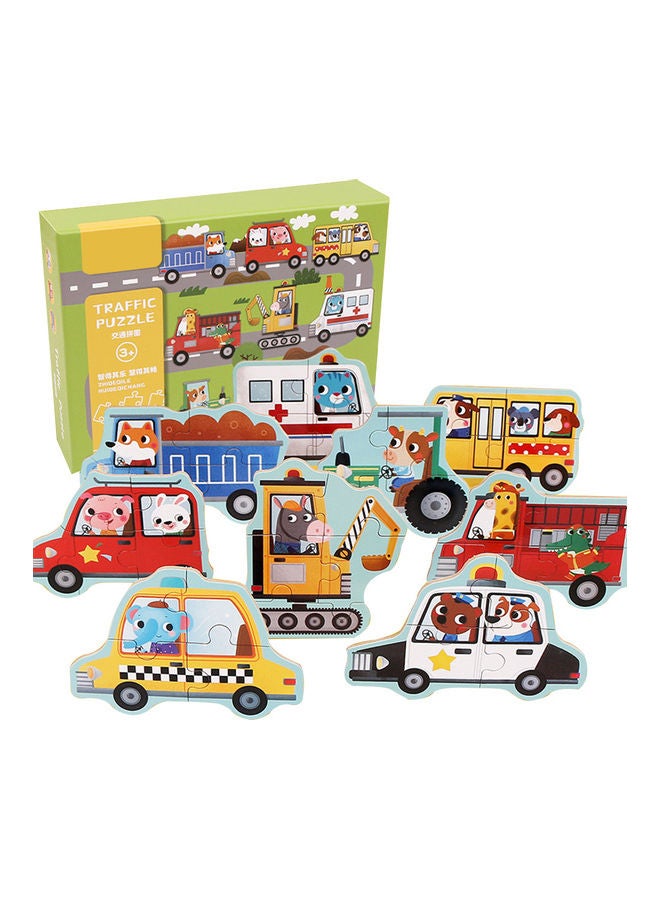 Traffic Pattern Wooden Jigsaw Puzzle Set