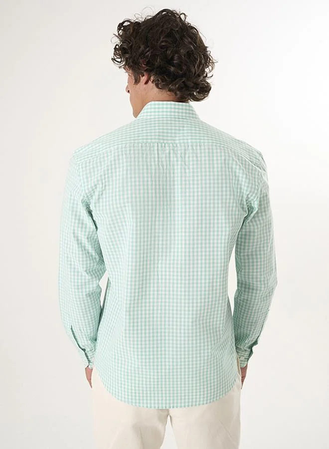FELIX HARDY Green Plaid Long Sleeve Shirt for Men | Best Price UAE