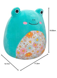 Squishmallows Squishmallows 7.5-Inch Robert the Aqua Frog Plush – Soft Stuffed Animal Toy with Floral Belly – Official Kellytoy Cuddly Gift for Kids, Girls & Boys  - Image 1