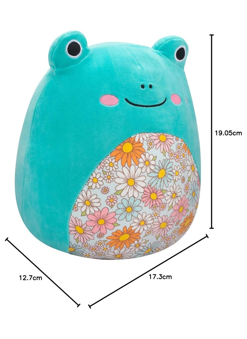 Squishmallows Squishmallows 7.5-Inch Robert the Aqua Frog Plush – Soft Stuffed Animal Toy with Floral Belly – Official Kellytoy Cuddly Gift for Kids, Girls & Boys  - Image 1