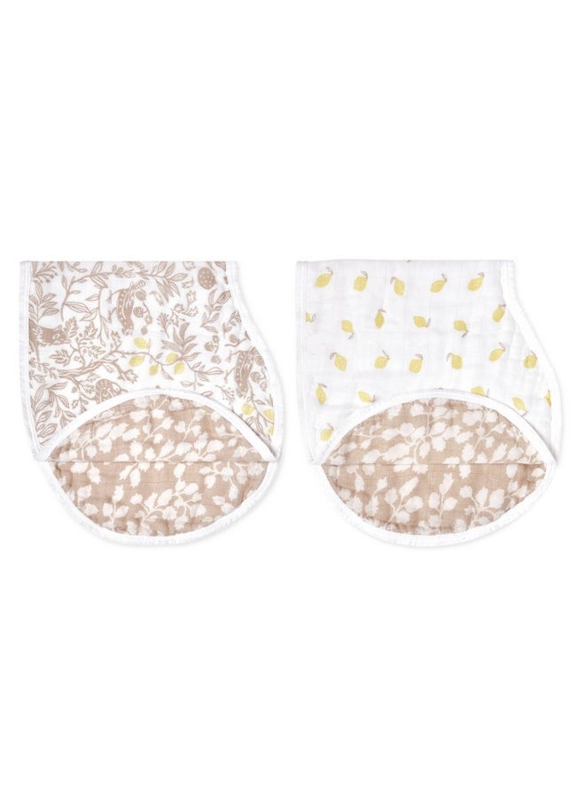 aden + anais - Silky Soft Bamboo Viscose Burpy Bib - Multi-Use, Absorbent 4-Layer Burp Cloth And Full-Coverage Snap-Closure Baby Bib In One, 22.5” X 11”, 2-Pack, Natural Woodland - Image 1