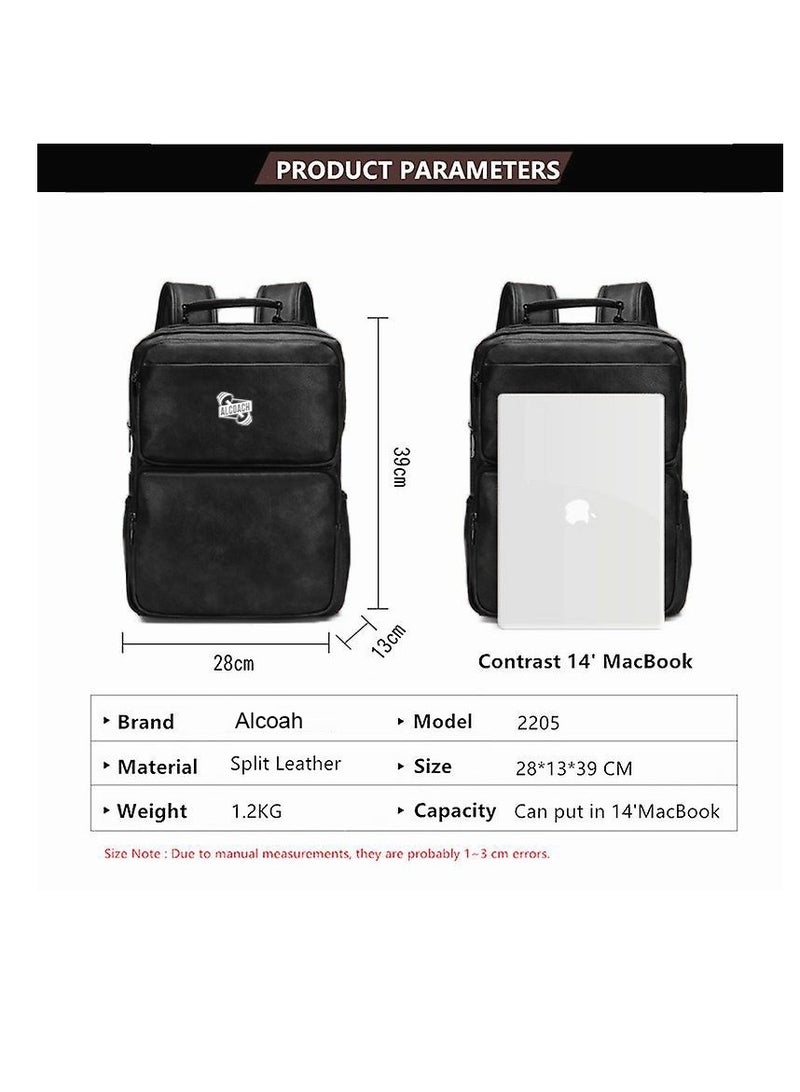 ALCOACH Men's Coach Bag Shoulder Bags Men's Handbags Vintage Large Capacity Leather Bag Men's Leather Backpacks Tote Bag Wallet Leather Backpack  - Image 3