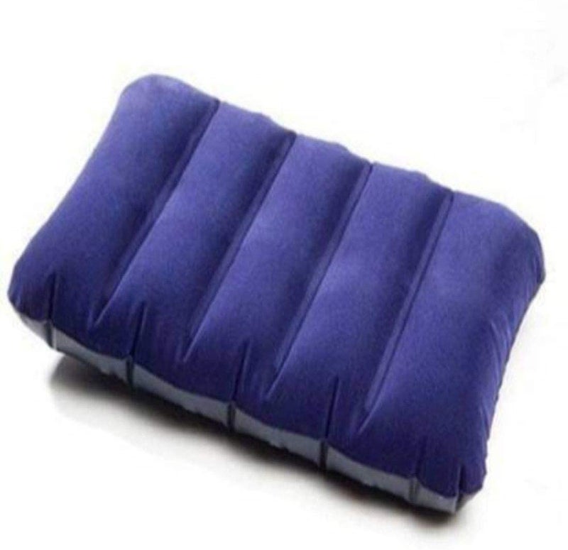Apurk Soft Inflatable Flocked Velvet Camping Sleeping Blow Up Air Lock Facility Travel Pillow PVC Bed Cushion for Hiking Backpacking Meditation Pillow Inflammable Portable Pack of 1 - Image 2
