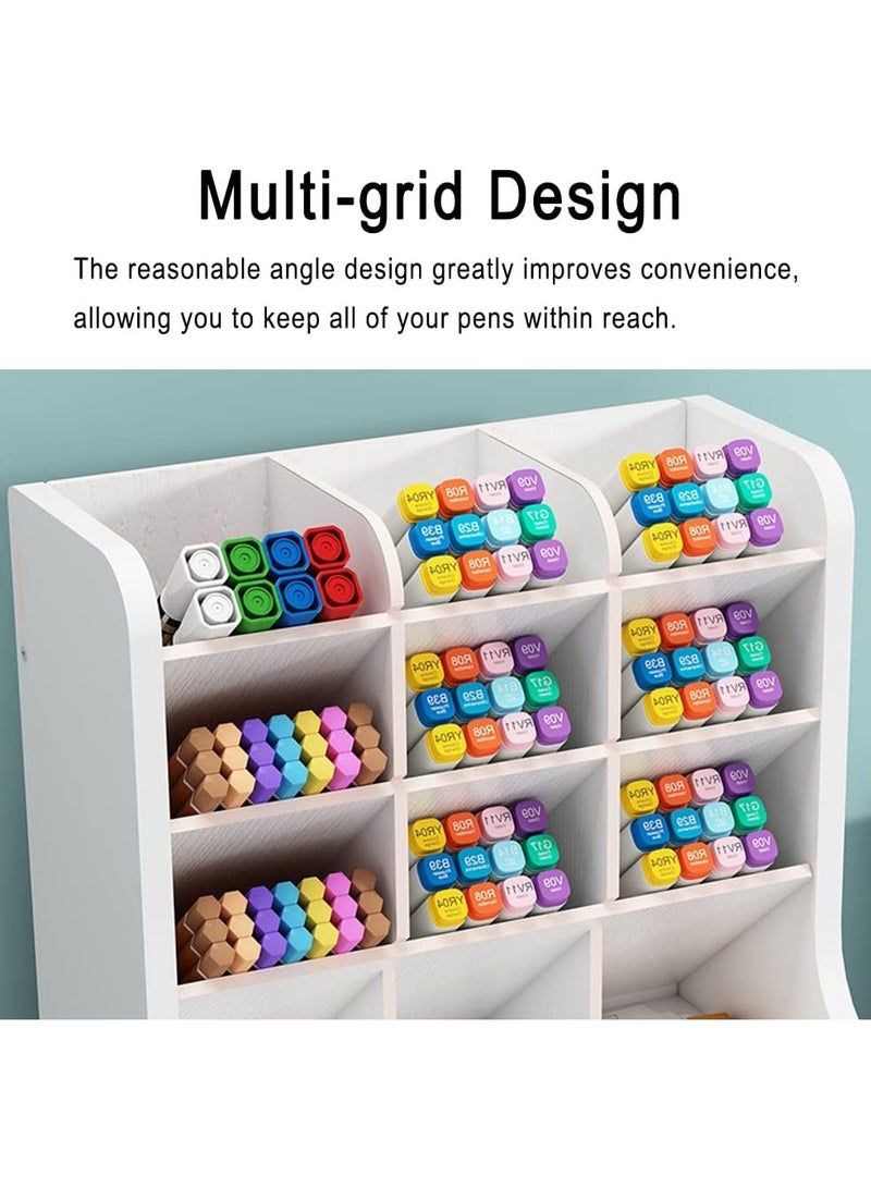 TPGP Pen Organizer with Drawer, DIY Pencil Holder Desk Tidy Caddy Office Stationery Desktop Art Supply Organizer for Home Office Supplies - Image 5