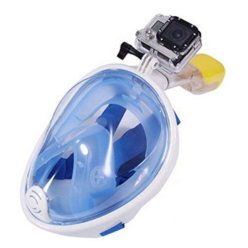 JERN Kids Safe Swimming Snorkel Anti Fog Full-face Mask with Silicone Gel, PC Lens, Elastic Strap (Blue) - Image 2