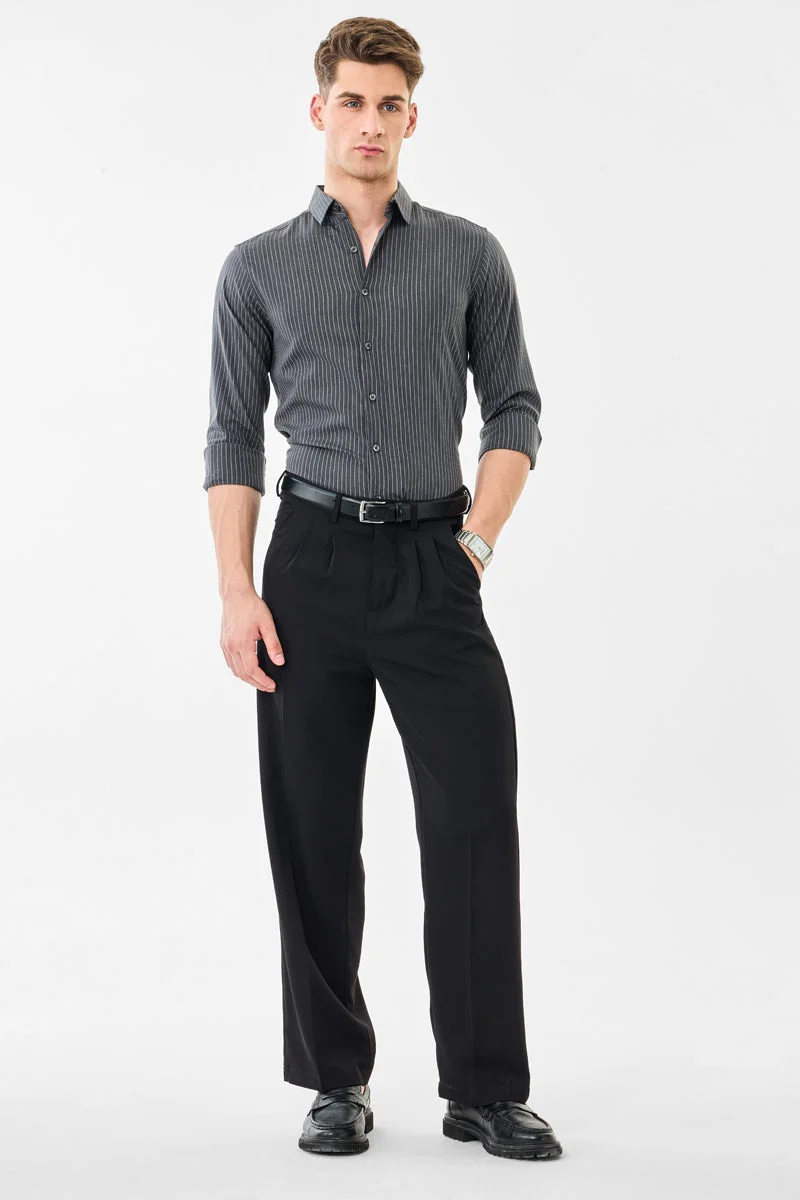 SNITCH Slim Fit Stretch Stripes Shirt