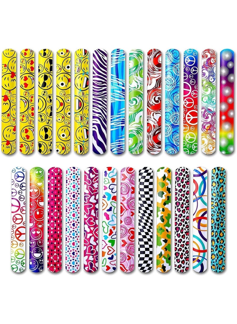 25 Pcs Kids Bulk Wristbands, Stuffers for Boys and Girls Birthday, Kids Party Favors Snap Bracelets Pack Bulk Toys for Kids Wrist Bands Classroom Prizes One Size Fits All, Random Pattern - Image 1