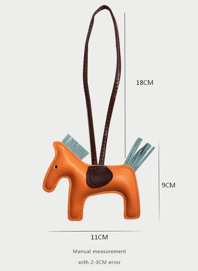 Oasisgalore 5-Pack Leather Tassel Pony Keychain, Cute Bag Charms for Handbags and Key Rings - Image 2