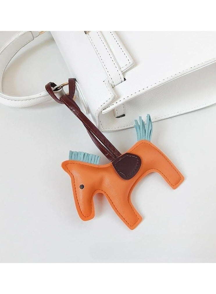 Oasisgalore 5-Pack Leather Tassel Pony Keychain, Cute Bag Charms for Handbags and Key Rings - Image 4