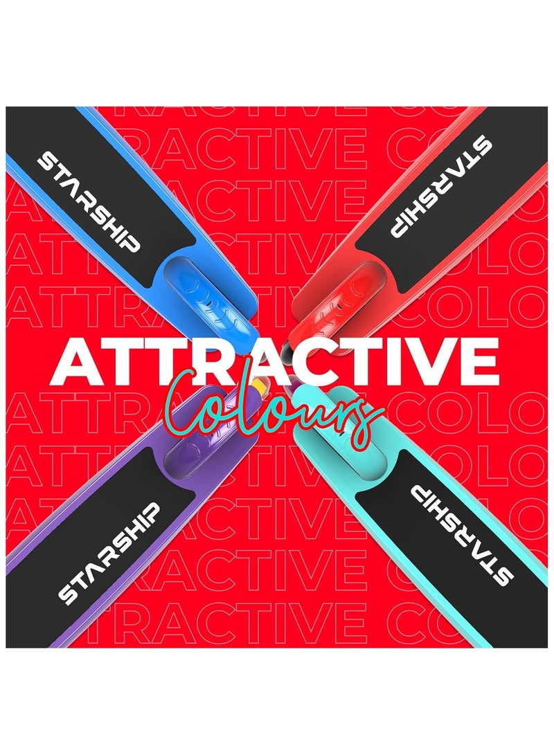 ليت سكوتر ليت ستارشيب بقياس ١٢٠ ملم مع أضواء ليد ممتعة للأطفال | يتميز بساق ولوحة وعجلات مضاءة بـ ليد، سكوتر قابل للطي مع مقبض قابل لتعديل الارتفاع. - Image 3