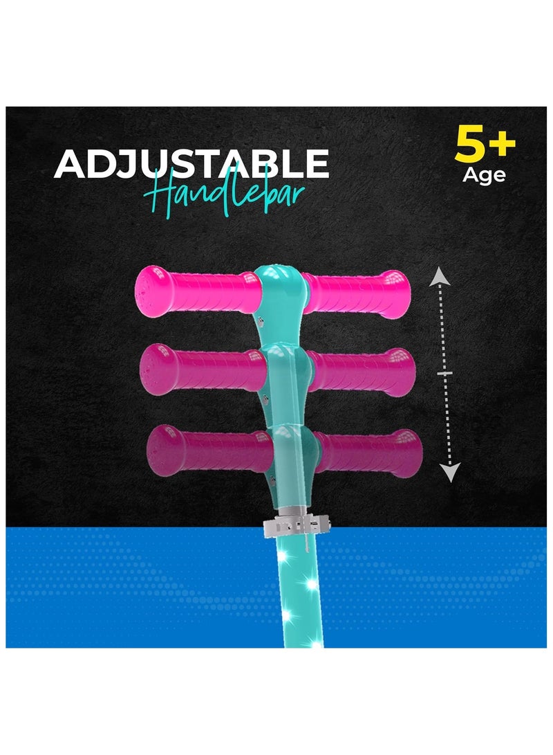 ليت سكوتر ليت ستارشيب بقياس ١٢٠ ملم مع أضواء ليد ممتعة للأطفال | يتميز بساق ولوحة وعجلات مضاءة بـ ليد، سكوتر قابل للطي مع مقبض قابل لتعديل الارتفاع. - Image 4