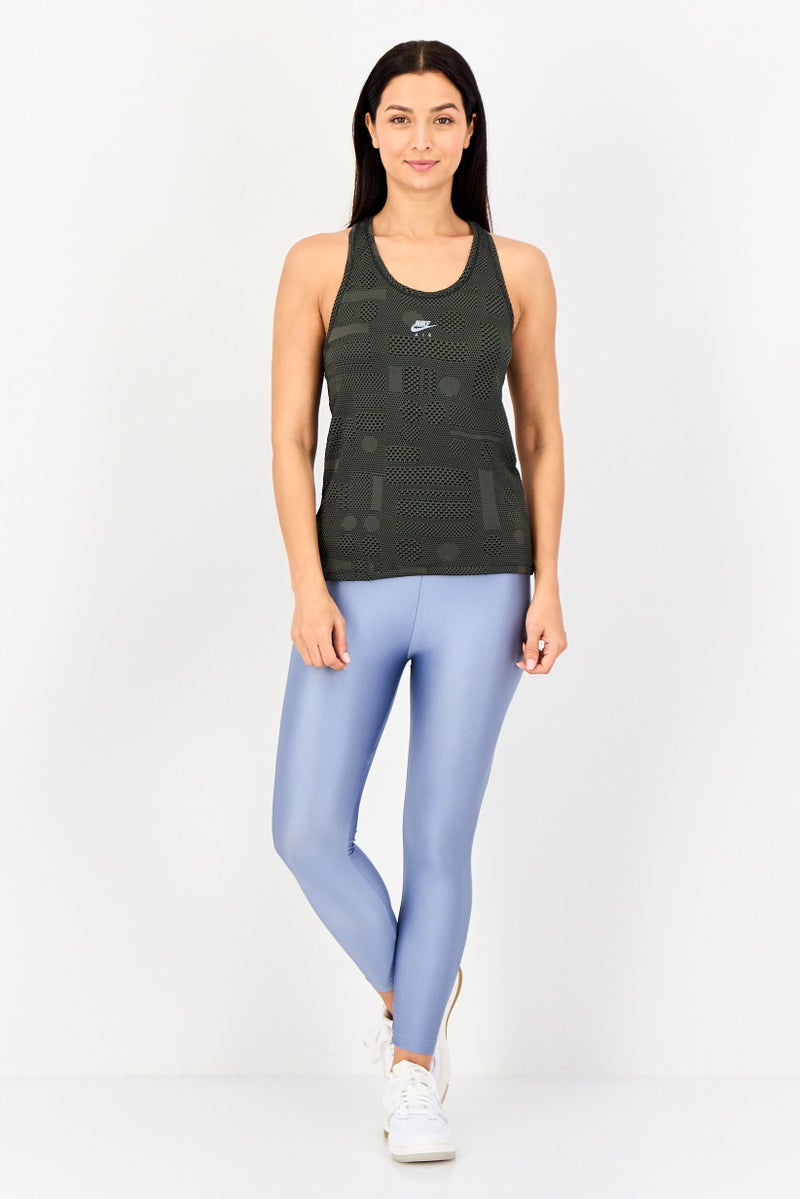 Nike Women Dri-Fit Sleeveless Running Tank Top, Army Green - Image 2