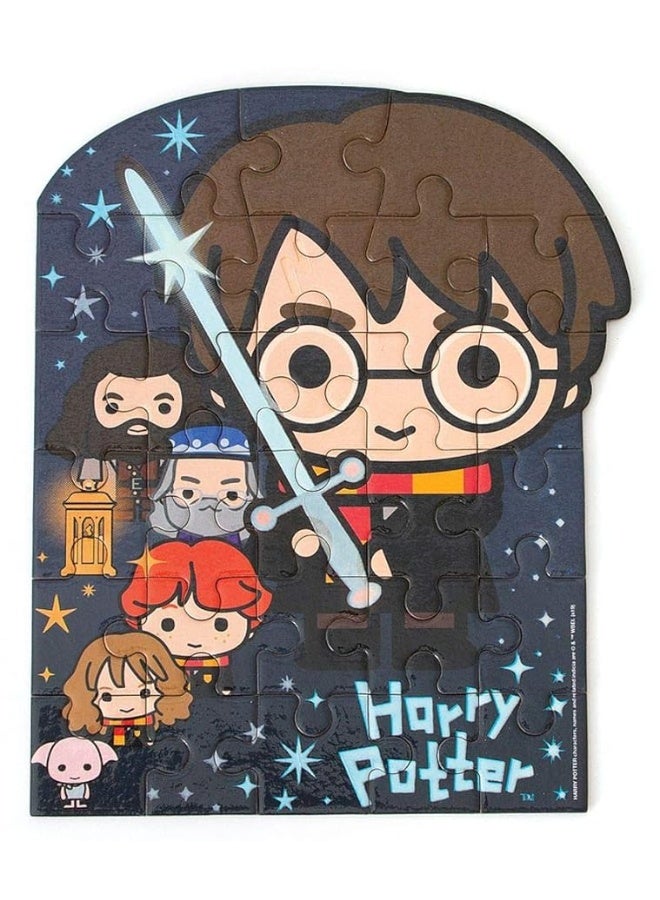 Playhouse Glow in The Dark Harry Potter Chibi 28-Piece Die-Cut Shaped Mini Puzzle for Kids - Image 3