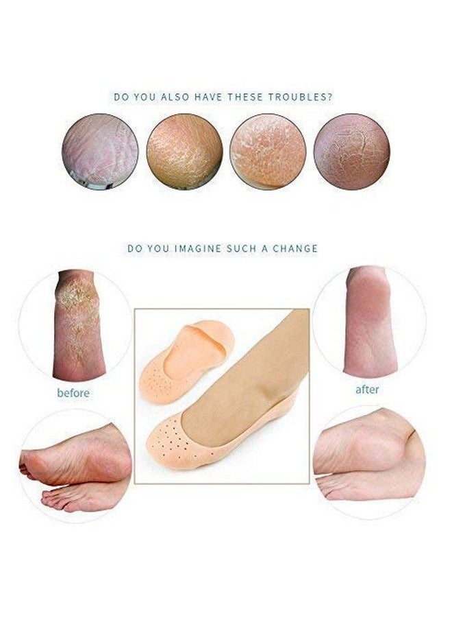 Baskety AntiCrack Full Length Silicone Gel Foot Protector Moisturizing Socks For Foot Care And Heel Cracks (Skin Color) (Large)  - Image 5