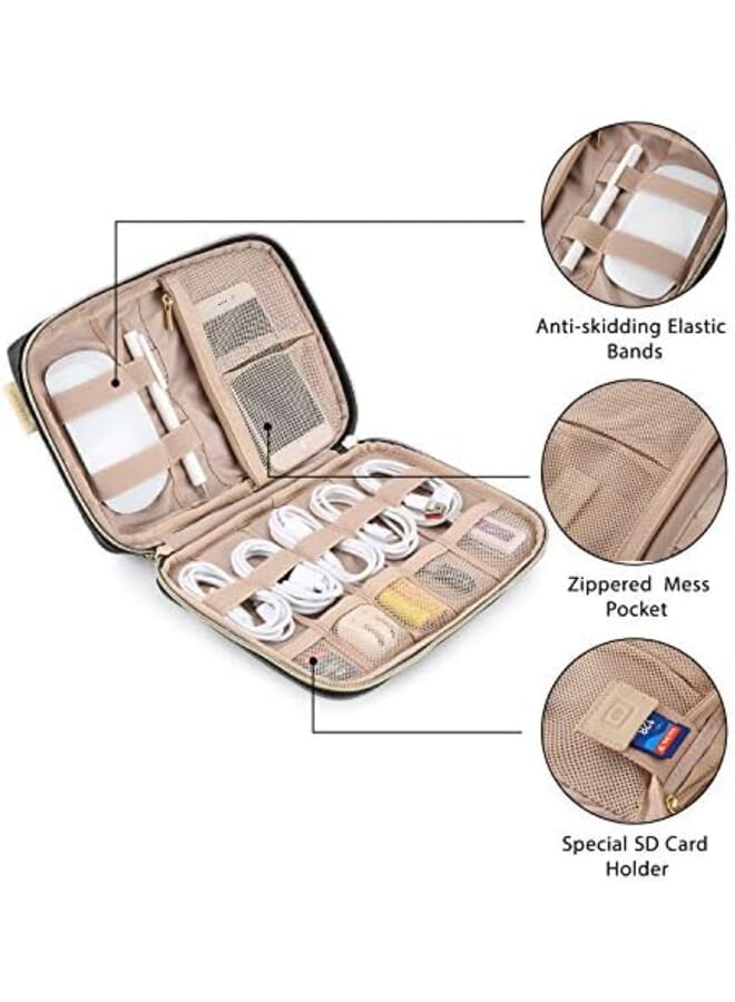 BAGSMART Electronic Organizer Travel Cable Organizer Bag For Hard Drives Cables Charger Phone Usb Sd Card Black Women Small - Image 4