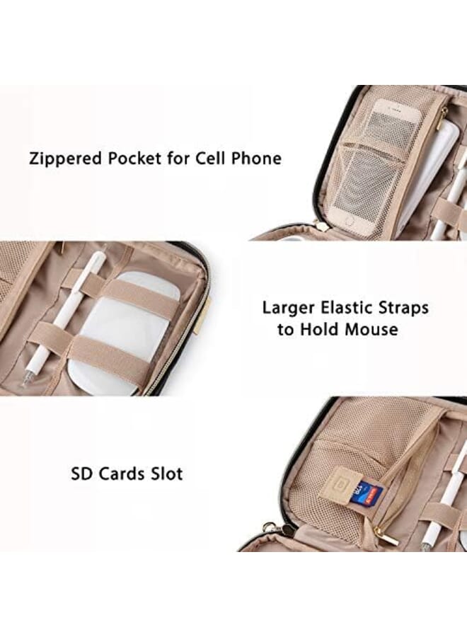 BAGSMART Electronic Organizer Travel Cable Organizer Bag For Hard Drives Cables Charger Phone Usb Sd Card Black Women Small - Image 3