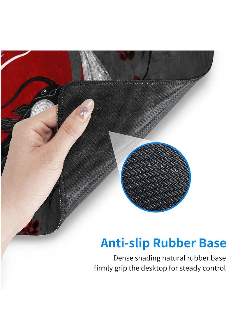 Generic - Japanese Yin and Yang Koi Carp Gaming Mouse Pad Large, Non Slip Rubber Base Mousepad, Stitched Edges Desk Pad, Extended Large Mouse Pad 30cm x 70cm x 2mm - Image 1