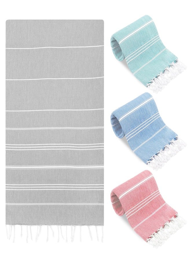 SUN NINJA Turkish Cotton Beach Towel - Grey - Image 1