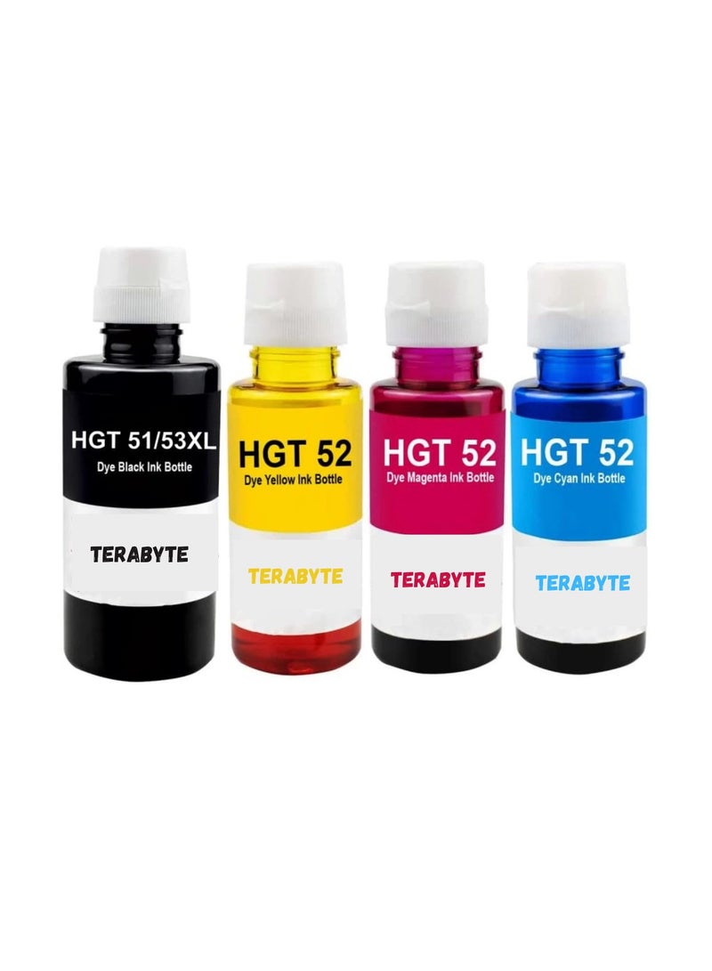 Terabyte GT53XL 135ml GT52 70ml for HP Printer DeskJet Smart GT Tank (All-Pack of 4)  - Image 1