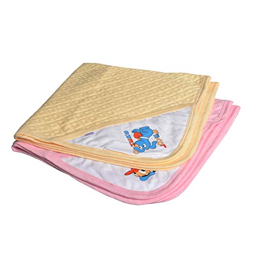 CATCUB Ultra Soft Cotton Baby Hooded Towel Combo - Pack of 2 (Pink & Cream) - Image 1