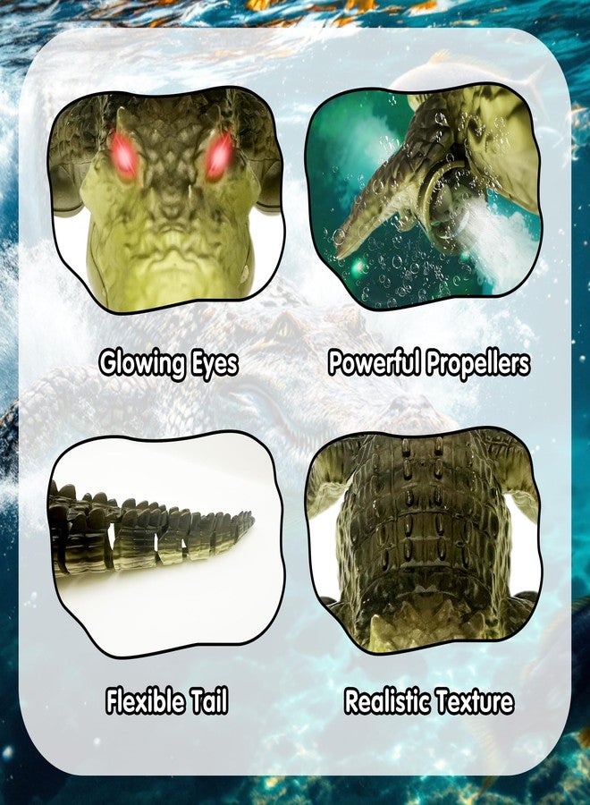 Moskiddo Remote Control Boat Crocodile Water Toy for Kids 3-5, 5-7, 10-12, RC Alligator for Boys 4-6, 6-8, Top Summer Swimming Pool/Lake Toys for Kids Ages 8-12 (Water Operation ONLY - Green) - Image 5
