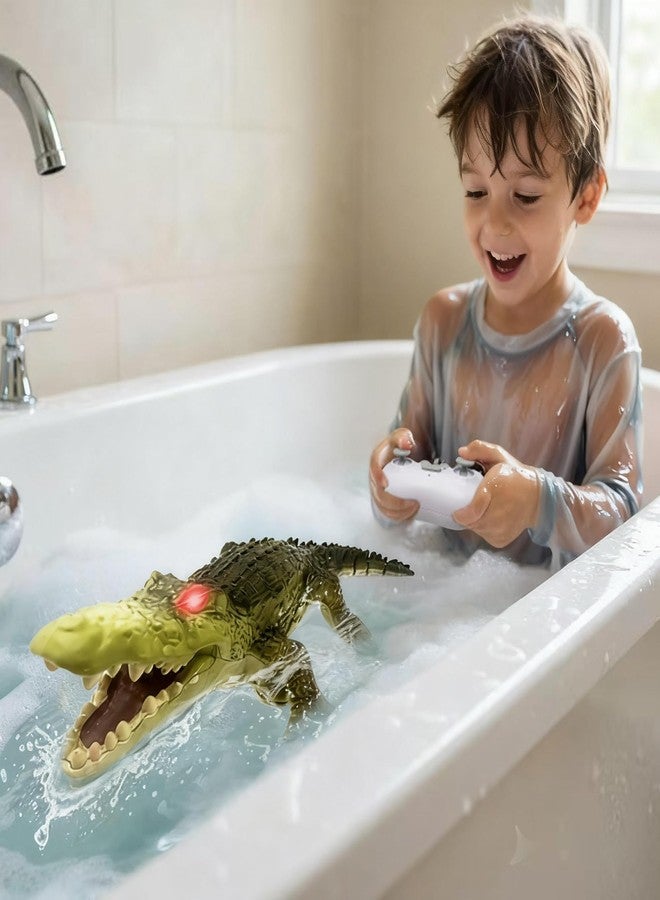 Moskiddo Remote Control Boat Crocodile Water Toy for Kids 3-5, 5-7, 10-12, RC Alligator for Boys 4-6, 6-8, Top Summer Swimming Pool/Lake Toys for Kids Ages 8-12 (Water Operation ONLY - Green) - Image 2
