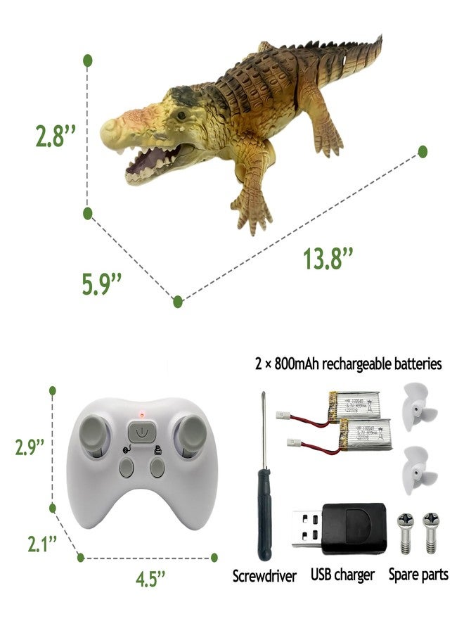Moskiddo Remote Control Boat Crocodile Water Toy for Kids 3-5, 5-7, 10-12, RC Alligator for Boys 4-6, 6-8, Top Summer Swimming Pool/Lake Toys for Kids Ages 8-12 (Water Operation ONLY - Green) - Image 3