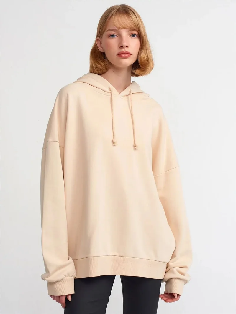 ديلفين Dilvin Oversized Cotton Hooded Sweatshirt