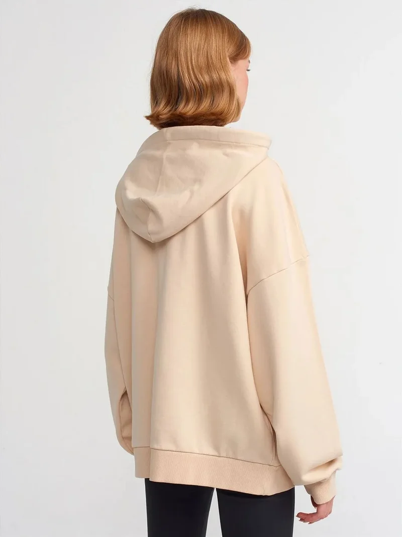 ديلفين Dilvin Oversized Cotton Hooded Sweatshirt