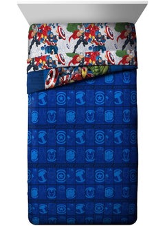 Jay Franco Jay Franco Marvel Avengers Blue Circle Bed Set, Twin  - Image 3