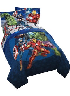 Jay Franco Jay Franco Marvel Avengers Blue Circle Bed Set, Twin  - Image 1