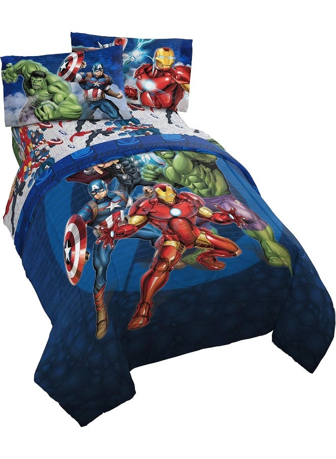 Jay Franco Jay Franco Marvel Avengers Blue Circle Bed Set, Twin - Image 1