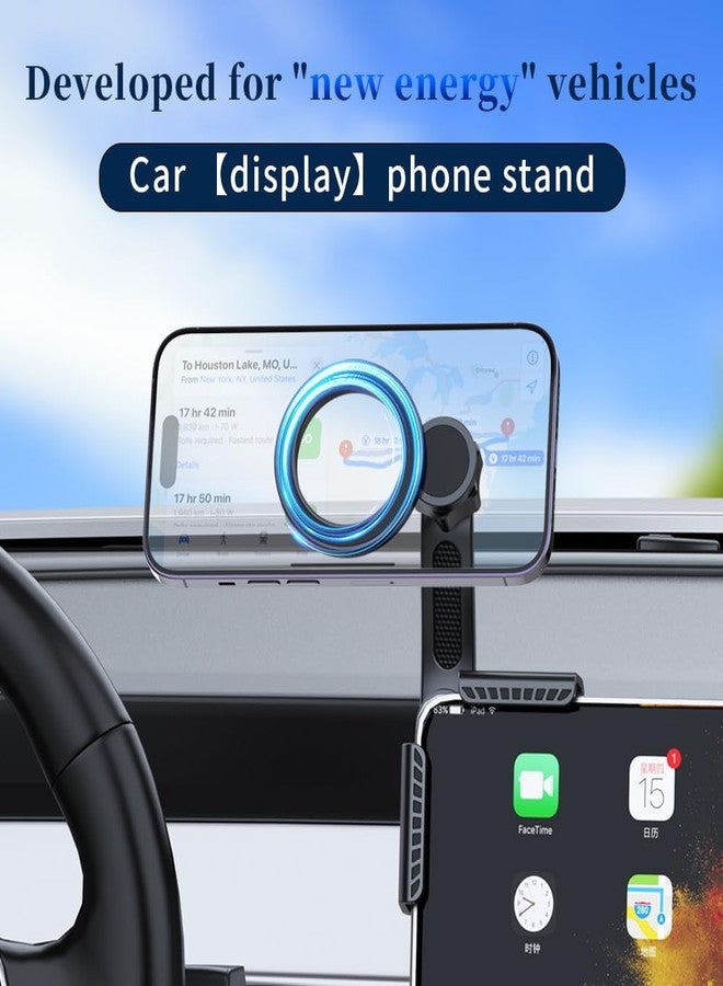 Eaglewireless for Tesla Screen Phone Mount, MagSafe Strongest Magnet Power Magnetic Car Phone Holder Mount for Tesla 3/Y Accessories Fits for All iPhone & Android Phones - with Magnetic Ring - Image 5