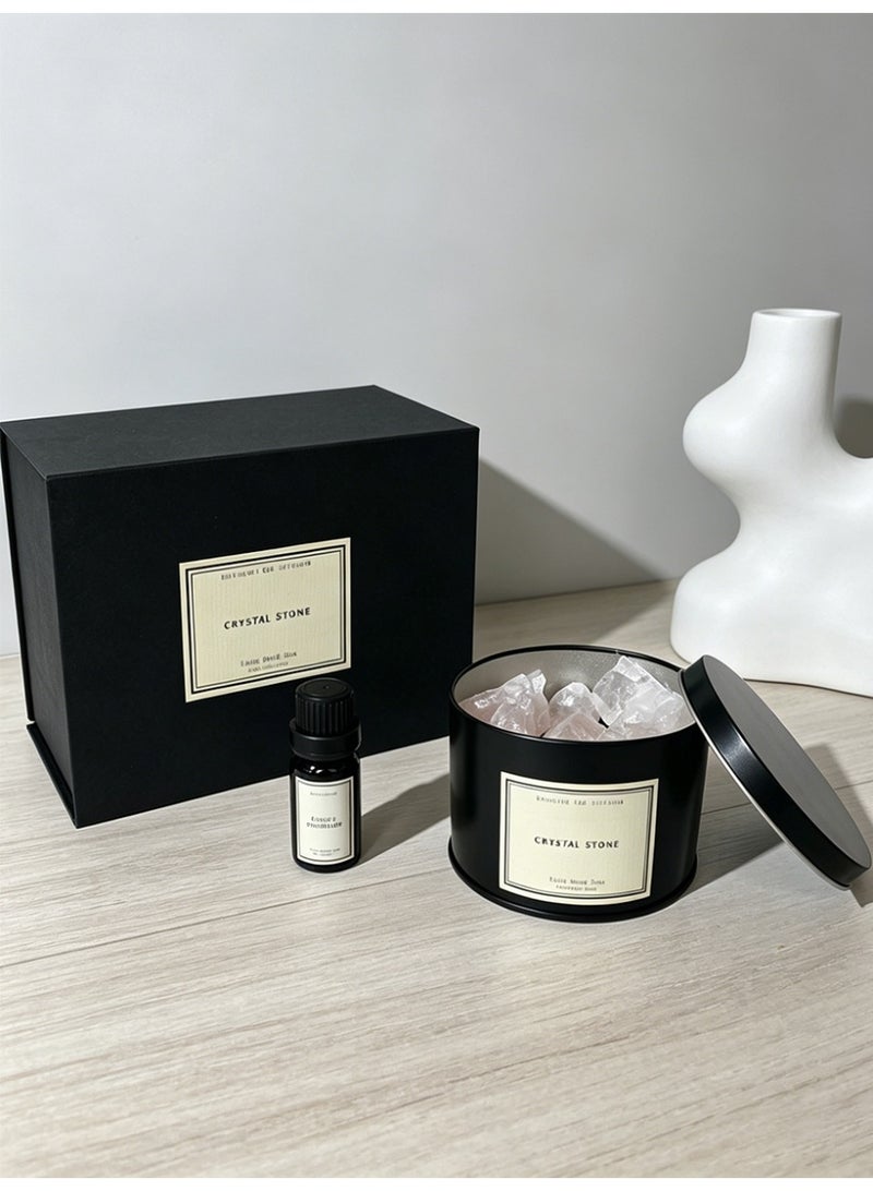 Aromancy Rose Oud Crystal Stone Aromatherapy Diffuser Gift Set Pink Aroma Crystal Stones with 10ML Essential Oil Luxury Home Fragrance Decor for Living Room Bedroom Ramadan Eid Gift - Image 1