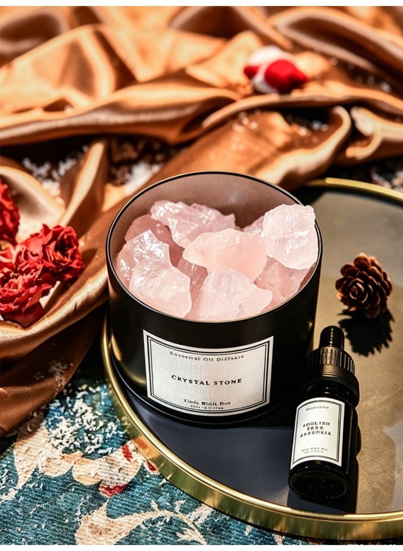 Aromancy Rose Oud Crystal Stone Aromatherapy Diffuser Gift Set Pink Aroma Crystal Stones with 10ML Essential Oil Luxury Home Fragrance Decor for Living Room Bedroom Ramadan Eid Gift - Image 3