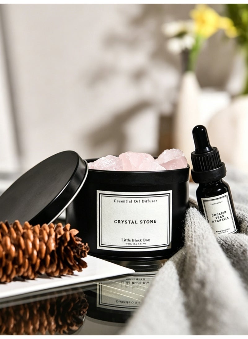 Aromancy Rose Oud Crystal Stone Aromatherapy Diffuser Gift Set Pink Aroma Crystal Stones with 10ML Essential Oil Luxury Home Fragrance Decor for Living Room Bedroom Ramadan Eid Gift - Image 2